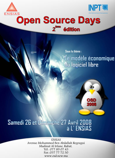 L'affiche des Open Source Days 2008 à l'INPT